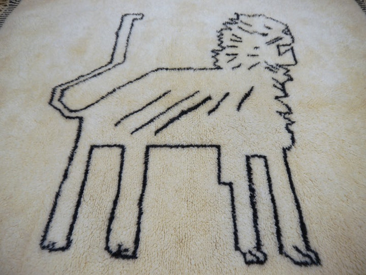 Beni Ourain Mrirt lion rug, overhead view