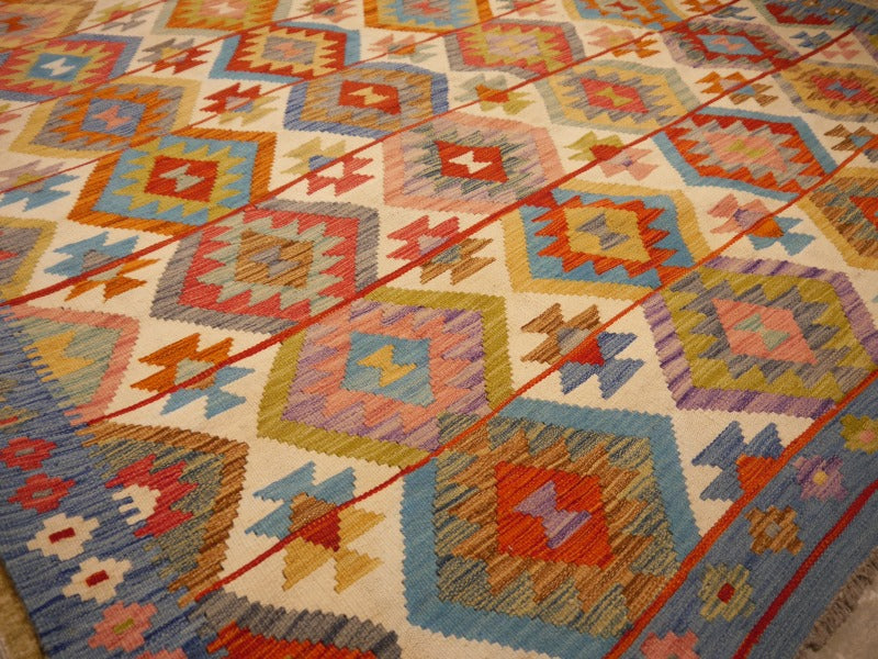Kilim Rug 6.5 x 9.7 ft Arijana Afghan hand-woven flatweave