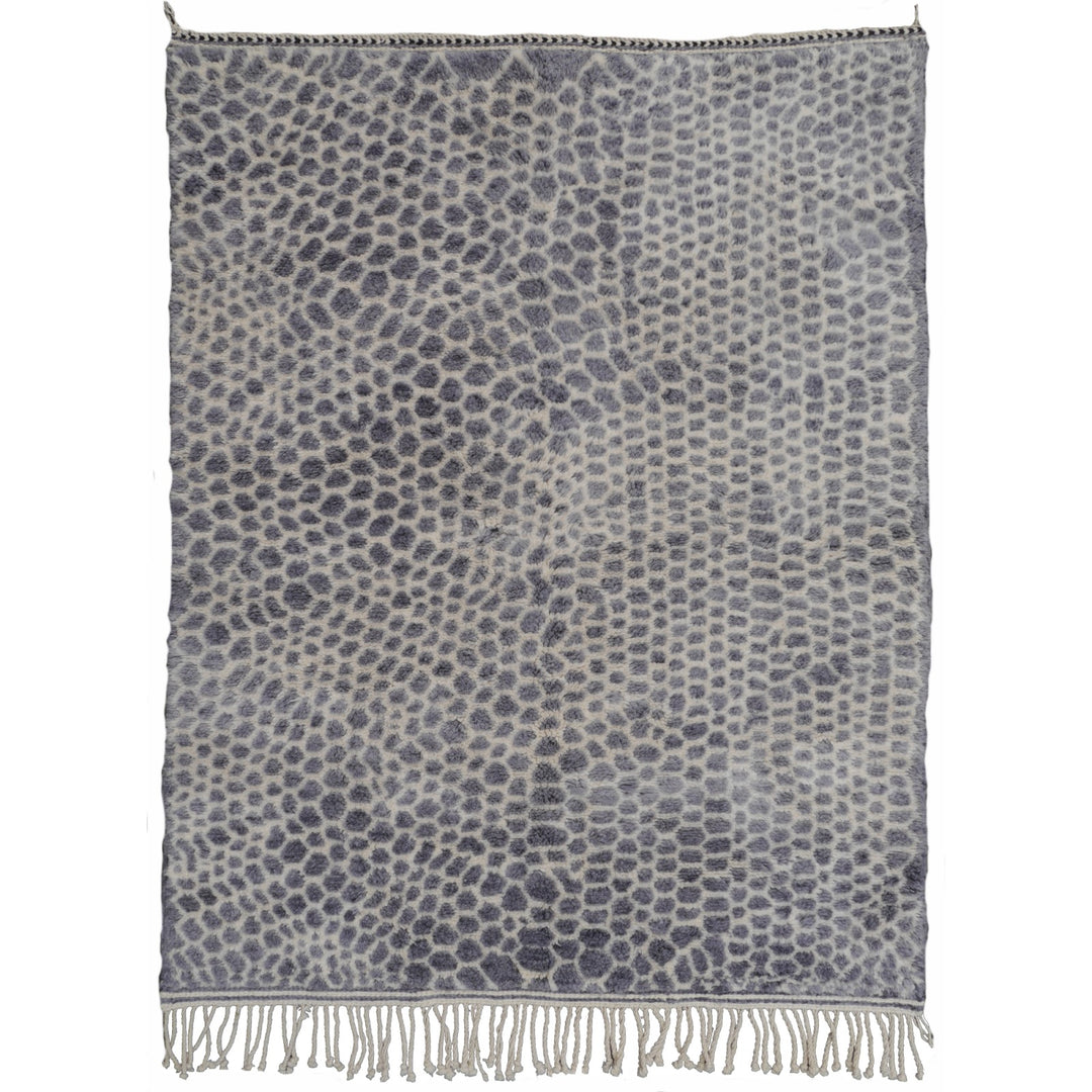Zarah Beni Ourain leopard rug 200 × 153 cm in beige and grey — full overview