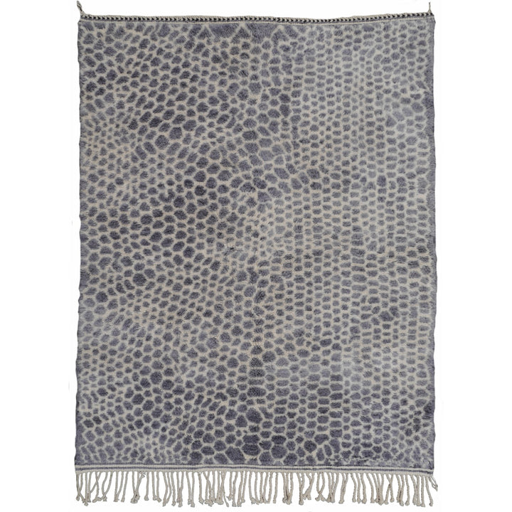 Zarah Beni Ourain leopard rug 200 × 153 cm in beige and grey — full overview