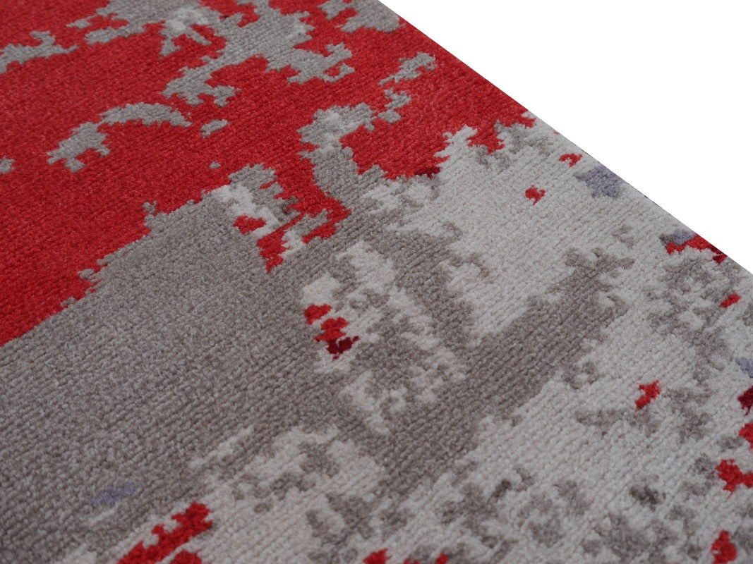 Abstract designer wool-silk rug 16069 — detail 3