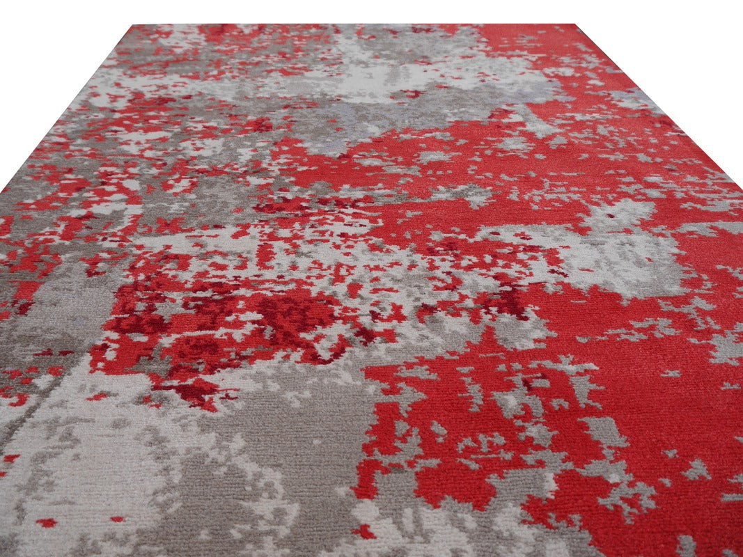 Abstract designer wool-silk rug 16069 — detail 4