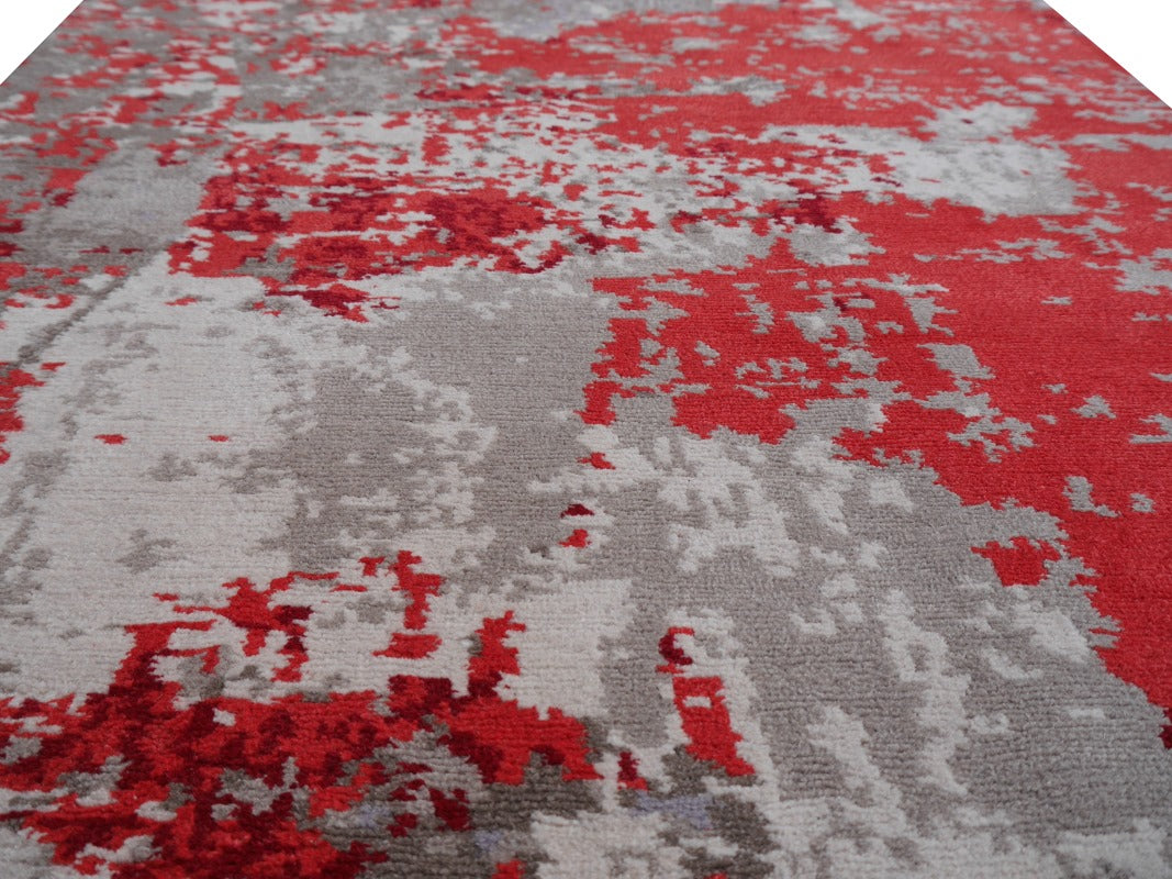Abstract designer wool-silk rug 16069 — detail 5
