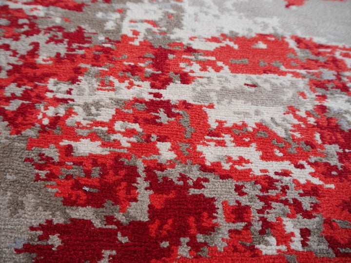 Abstract designer wool-silk rug 16069 — detail 6