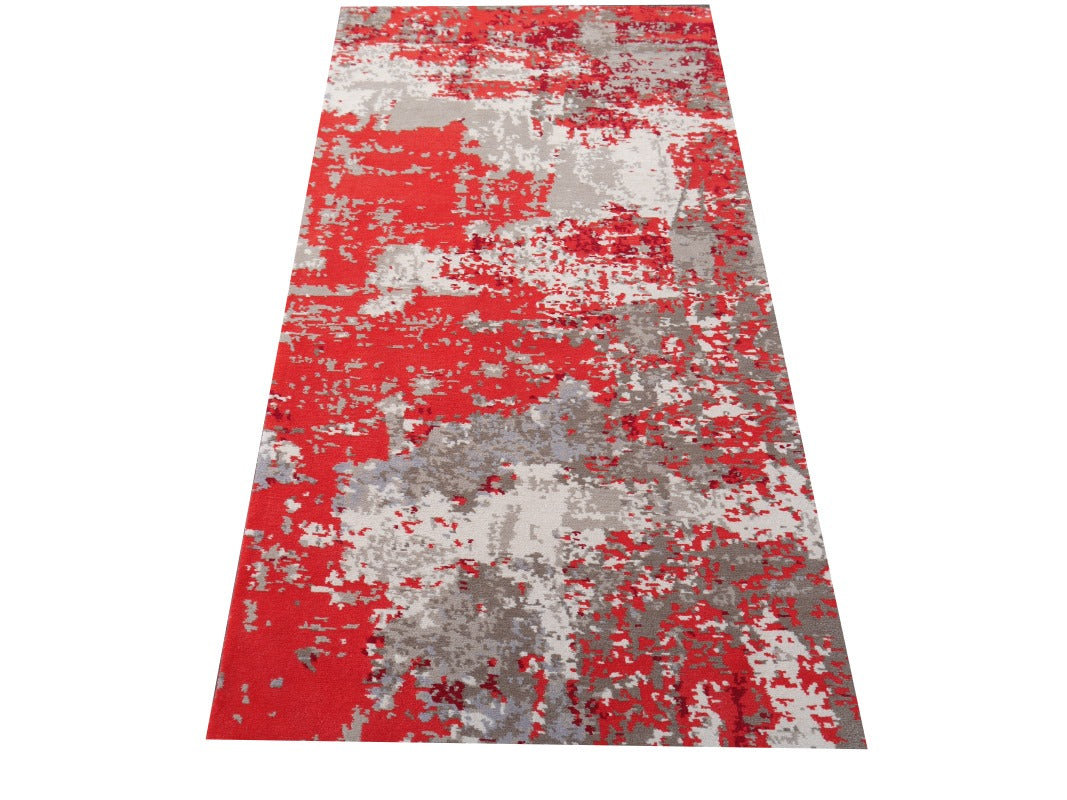 Abstract designer wool-silk rug 16069 — detail 8