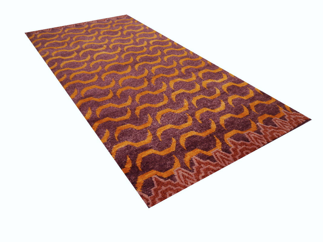 Tibetan Tiger Rug 6 x 3 ft hand-knotted Exclusive Tibetan Tiger rug, hand-knotted silk and wool.