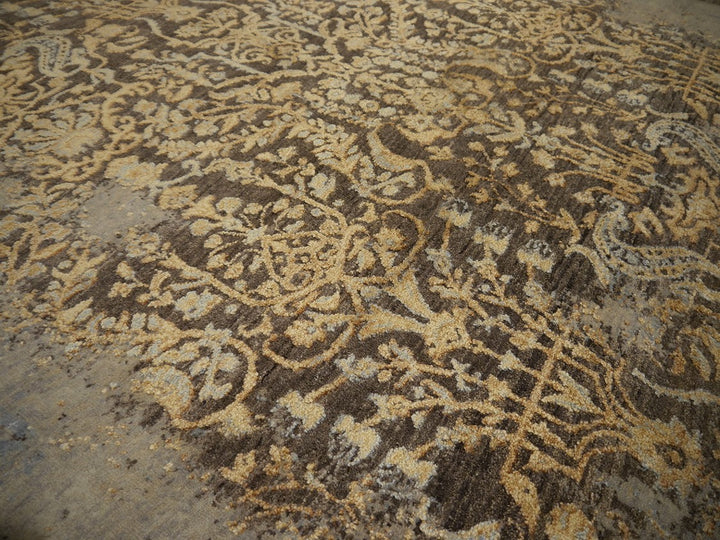 Erased wool-silk designer rug 16218 — detail 8