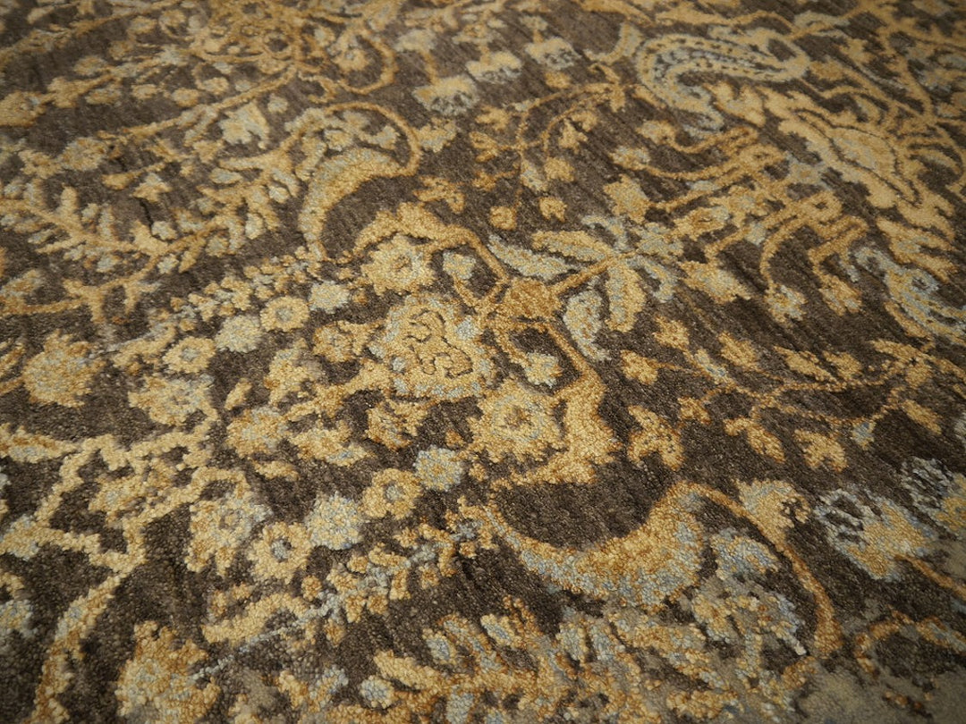 Erased wool-silk designer rug 16218 — detail 7