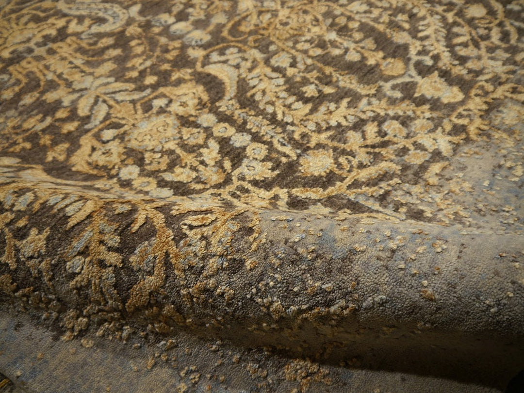 Erased wool-silk designer rug 16218 — detail 4