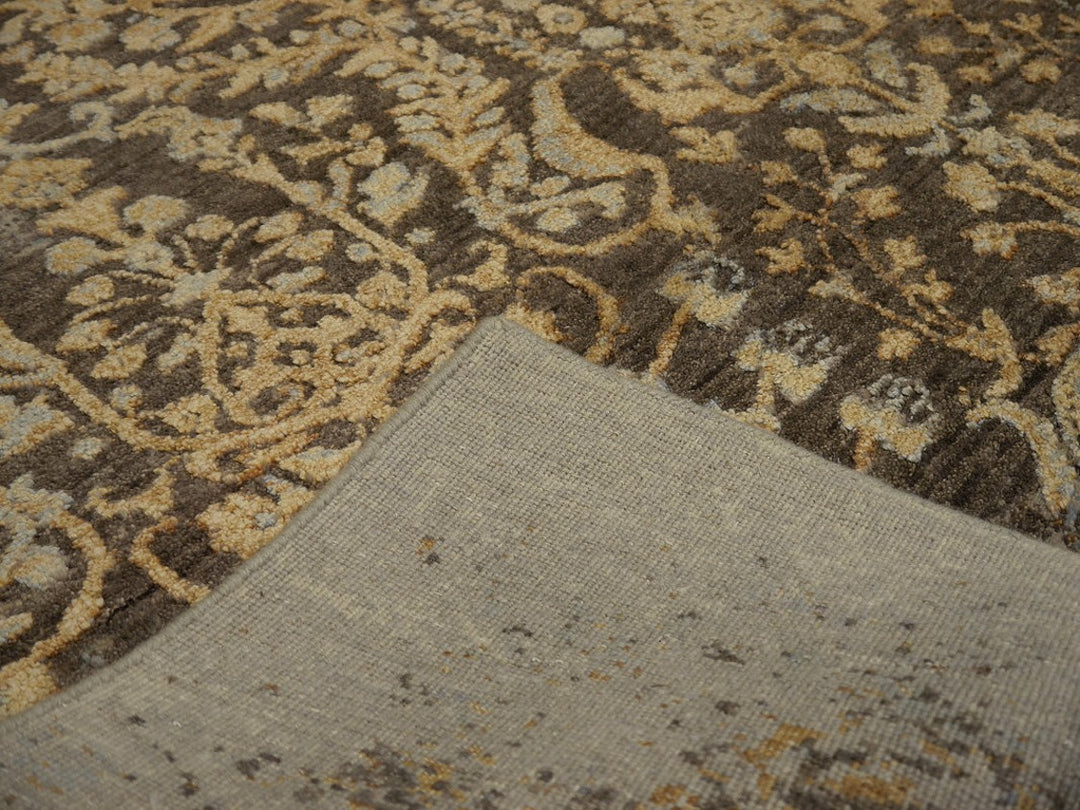 Erased wool-silk designer rug 16218 — detail 3