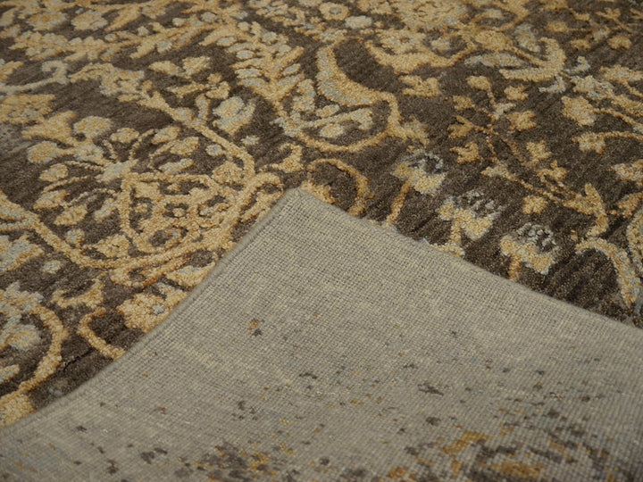 Erased wool-silk designer rug 16218 — detail 3