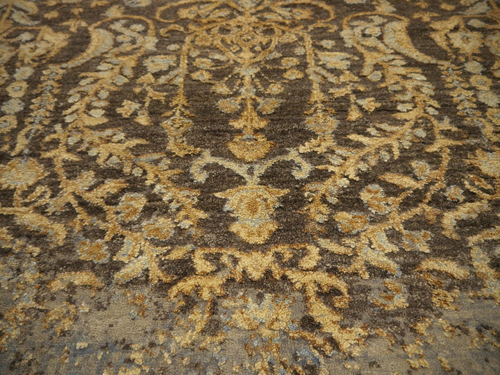 Erased wool-silk designer rug 16218 — detail 2