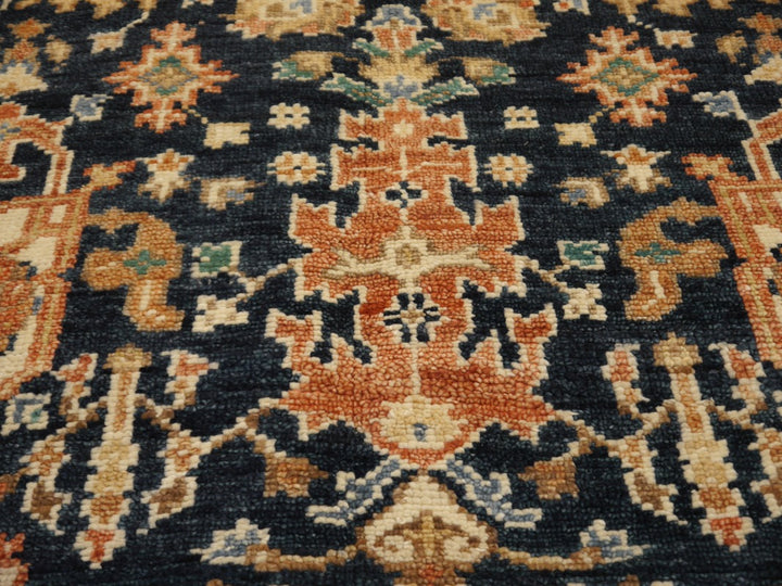Heriz rug 8x10 ft blue hand knotted