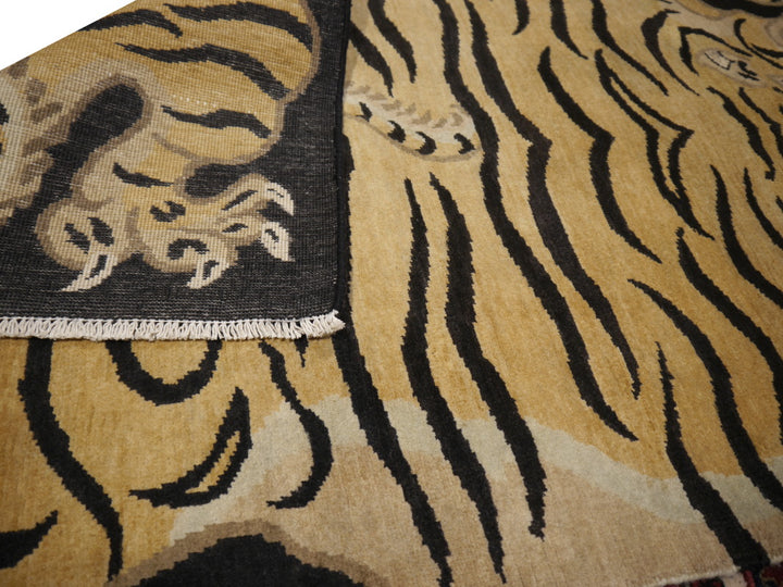 16447 Tibetan Tiger Rug 6 x 3 ft hand knotted - Djoharian Design