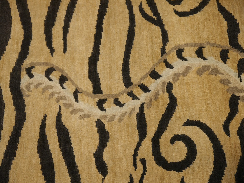 16448 Tibetan Tiger Rug 6 x 3 ft hand knotted - Djoharian Design