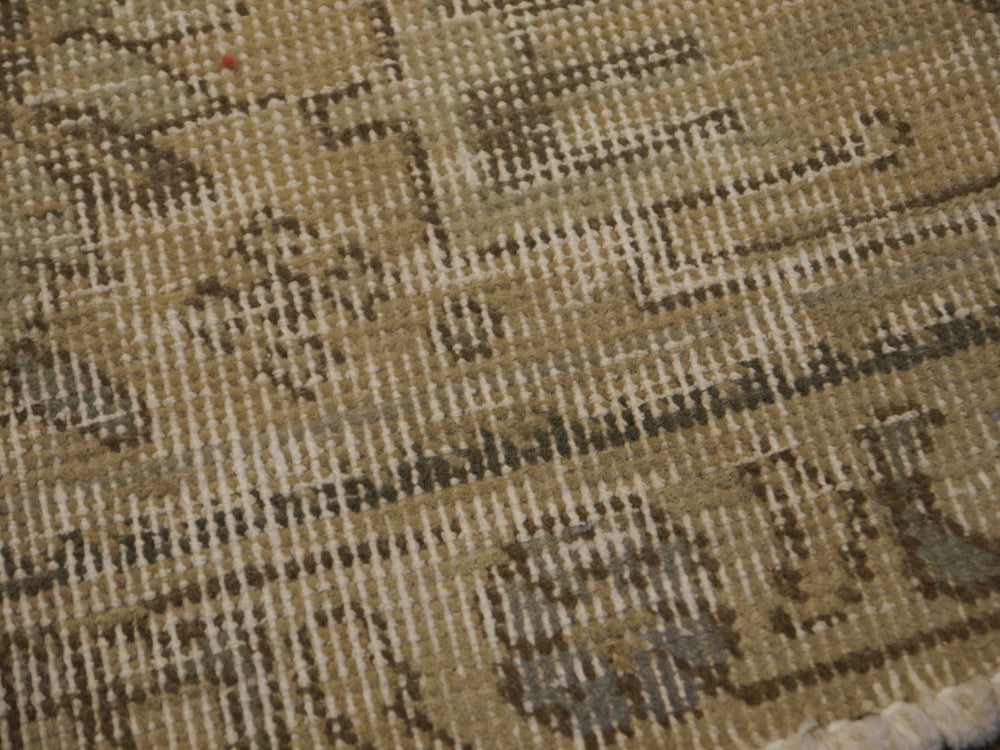 6.6 x 9.2 ft Classic Vintage Persian Rug Muted Beige, Green & Slate hand knotted