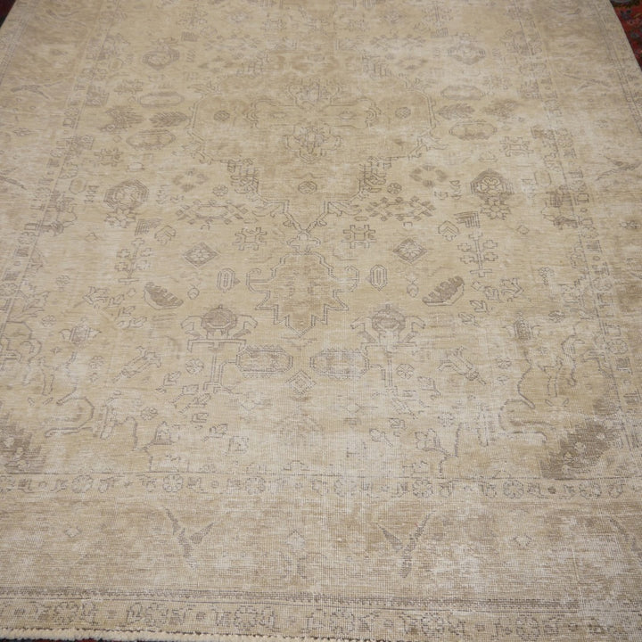 Vintage Persian Rug 9.0 x 6.5 ft – Hand-Knotted Muted Elegance