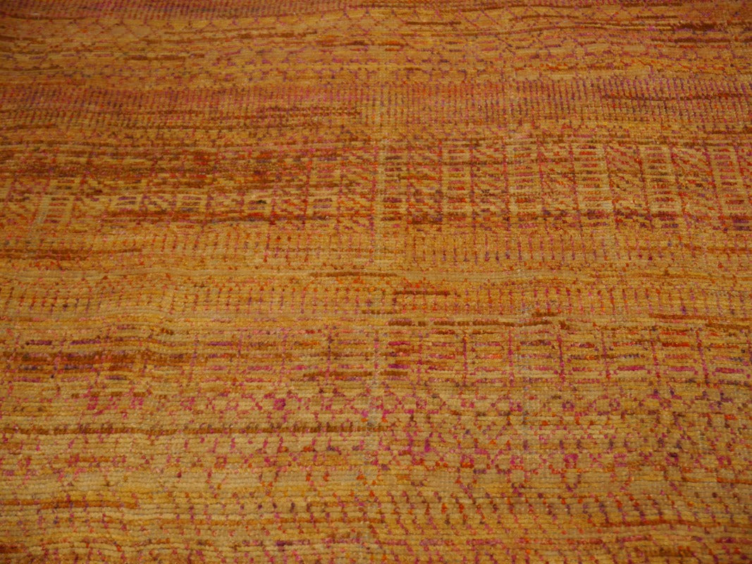 8x10 Modern Designer Area Rug 8 x 10 ft wool sari silk hand knotted in India for living room, dining room, bedroom