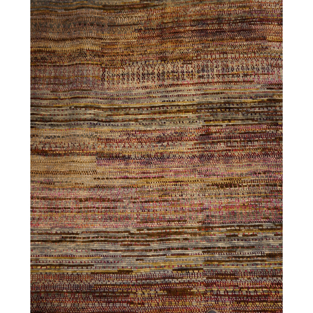 8x10 Modern Designer Area Rug 8 x 10 ft wool sari silk hand knotted in India for living room, dining room, bedroom