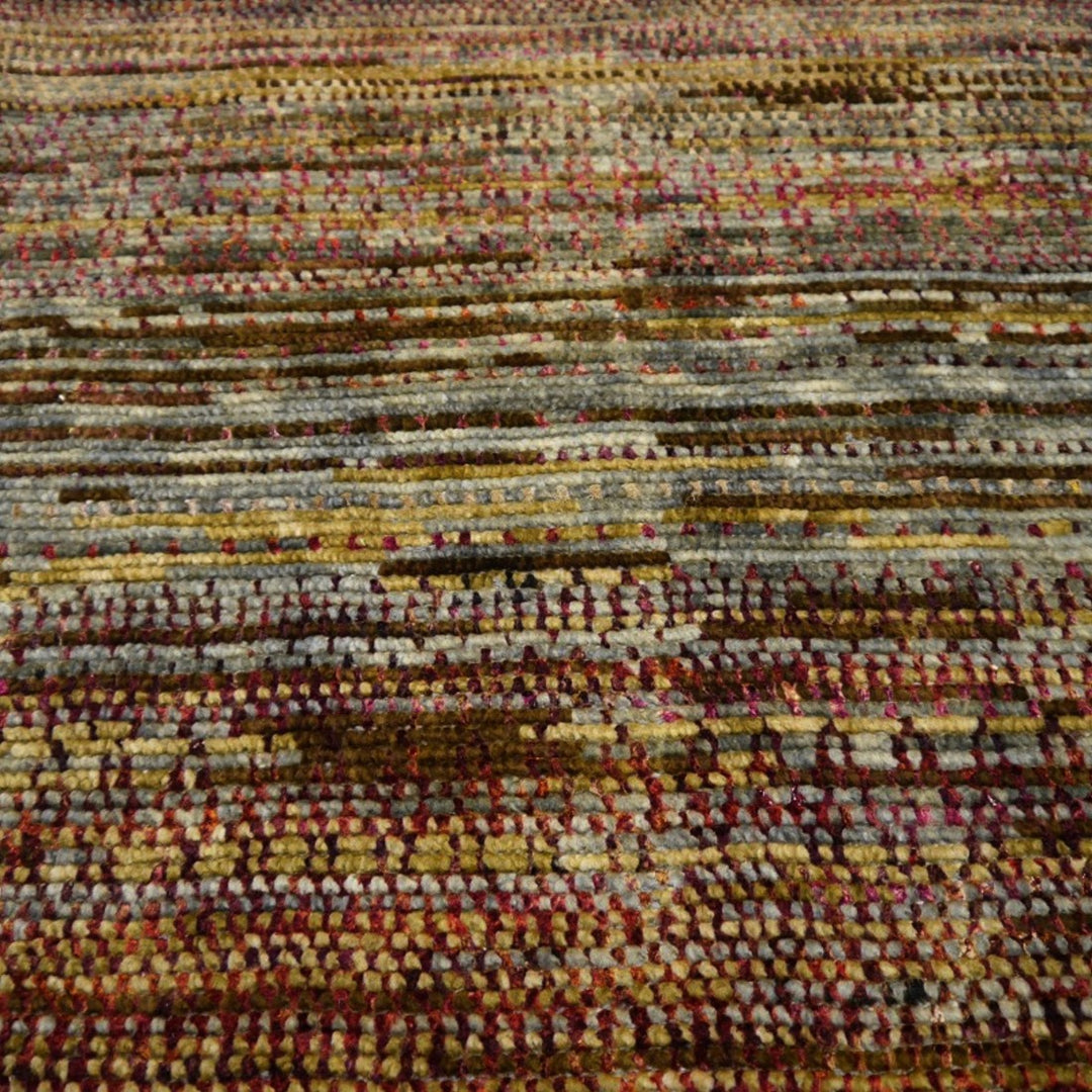 8x10 Modern Designer Area Rug 8 x 10 ft wool sari silk hand knotted in India for living room, dining room, bedroom