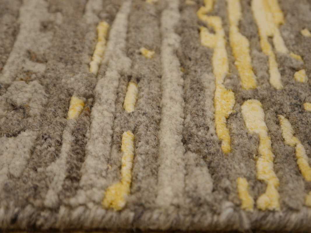 Moderner Designerteppich Herleen aus handgeknüpfter Wolle und Viskose