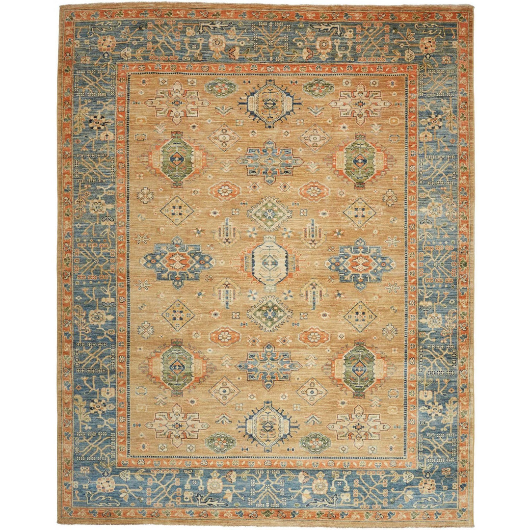 Afghan Ziegler rug 8x10 ft - 250 x 300 cm in a subtle pattern and design - ideal for the living room or dining room.