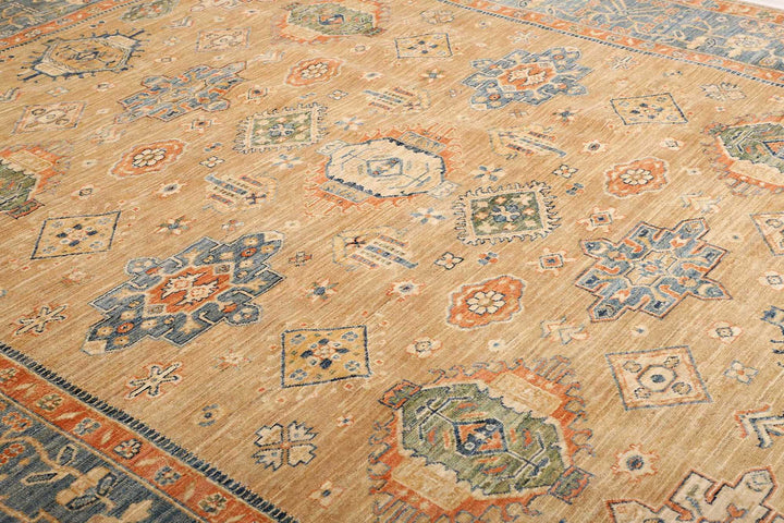 Afghan Ziegler rug 8x10 ft - 250 x 300 cm in a subtle pattern and design - ideal for the living room or dining room.