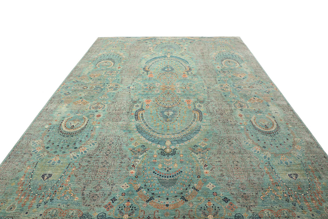 Kohinoor extra fine rug from Afghanistan 9x12 ft hand-knotted 16469063 - A Kohinoor Style top modern interior design carpet, hand-knotted fine wool. Use: Indoor, living room, dining room, bedroom, entry, lounge or office.