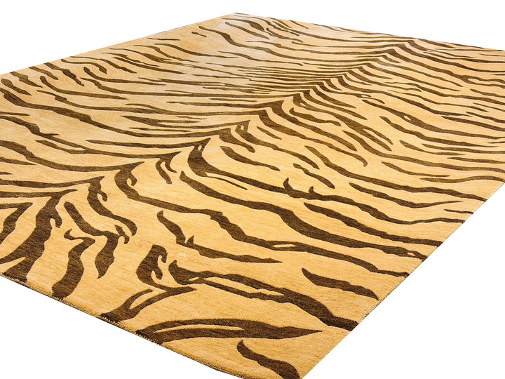 Tiger Art Deco Rug 11.3 x 8.1 ft hand-knotted 350 x 250 cm 16583