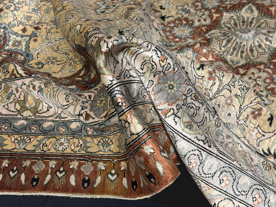 Tappeto in seta Hereke Medaglione Oro 170 × 122 cm | 16600