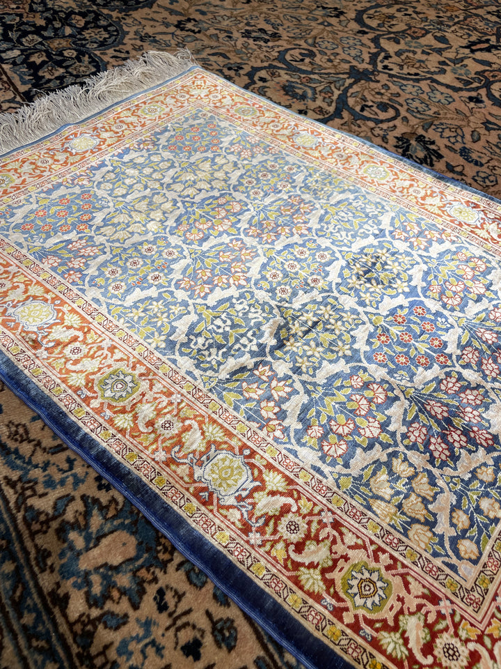 Turkish Hereke silk rug 3 x 2 ft