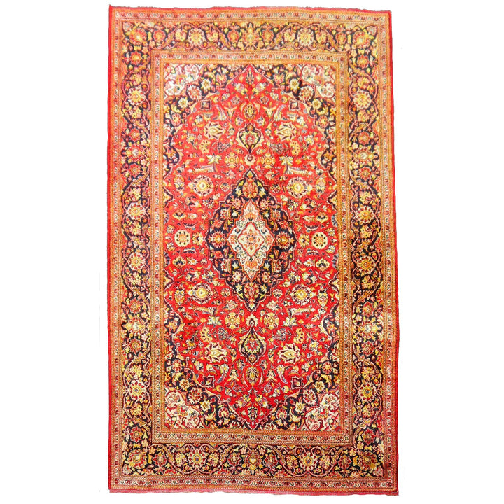 Kashan Seidenteppich Rot Floral 210 × 138 cm | 14504