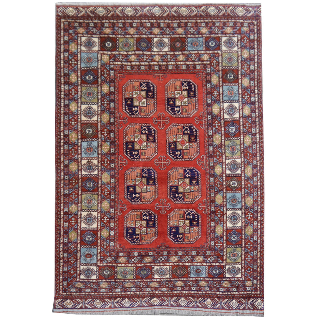 Ersari Rug Afghan vintage 9.6 x 7 ft hand knotted wool. Ersari Teppich vintage Wolle. Ersari tapis ancien laine.