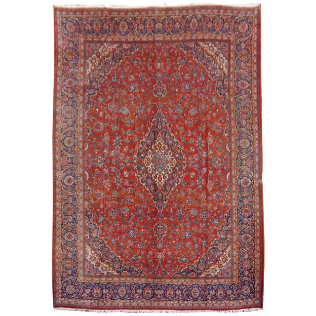 Kashan Palace Rug 10 × 14 ft (434 × 317 cm) Red | 14329