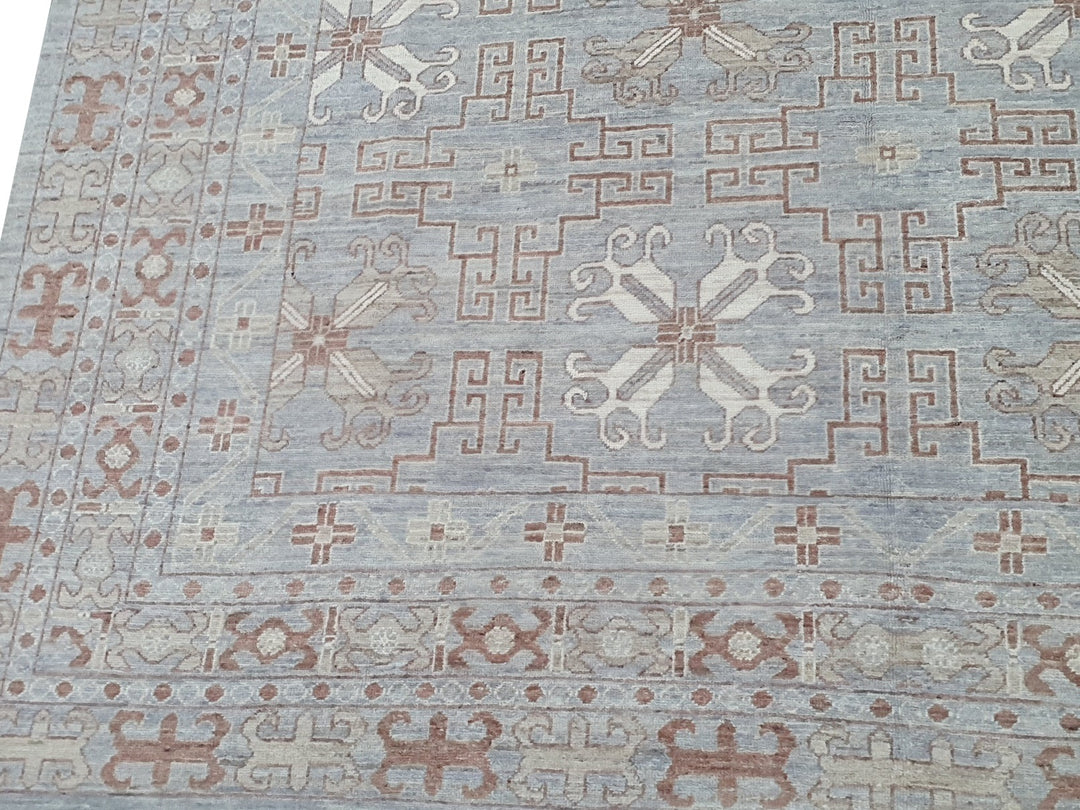 Khotan Samarkand rug 11.5 x 8.9 ft wool hand-knotted