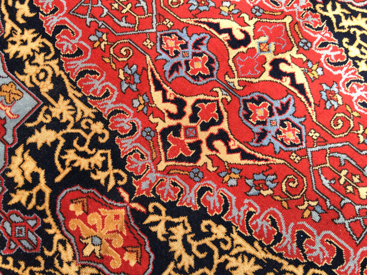 Oushak medallion rug detail — 14757