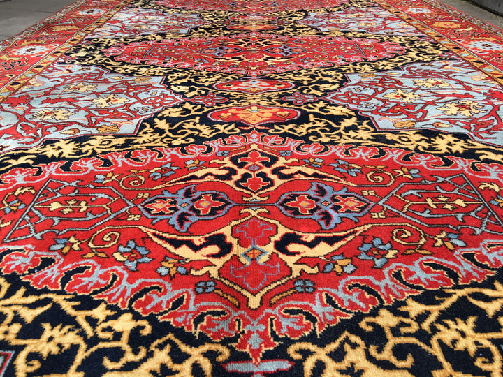 Oushak medallion rug detail — 14757