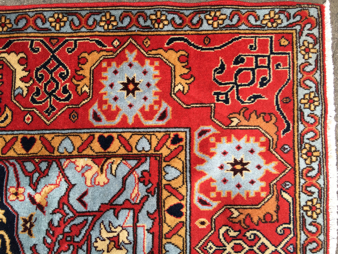 Oushak medallion rug detail — 14757