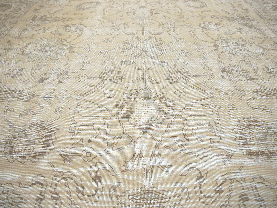 Ziegler Tabriz Persian Rug vintage with antique Design 8x10 beige 16288
