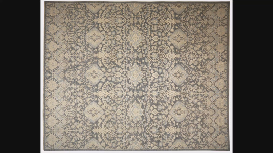 Ariana 8x10 Khotan Design Rug 8 x 10 ft Ziegler Charcoal Grey Beige| tapis ariana 250x300 | Ariana Teppich 300 x 250 cm | Ziegler Teppich fein 15558