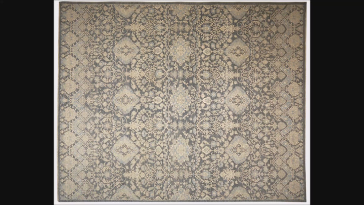Ariana 8x10 Khotan Design Rug 8 x 10 ft Ziegler Charcoal Grey Beige| tapis ariana 250x300 | Ariana Teppich 300 x 250 cm | Ziegler Teppich fein 15558