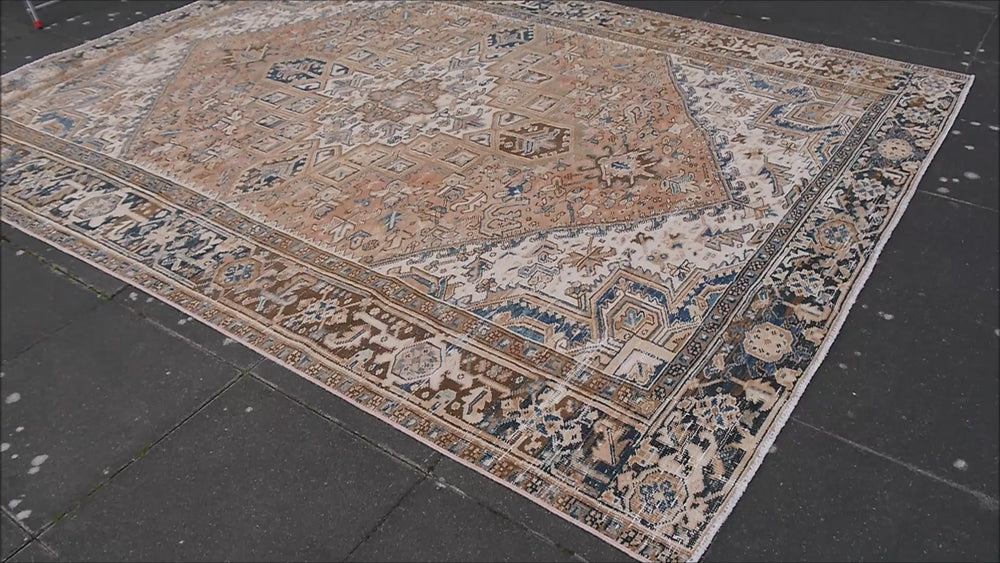 vintage rug muted heriz 