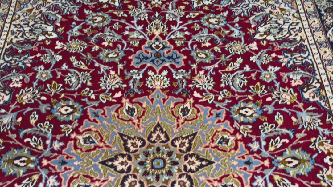 14416 Isfahan Teppich handgeknüpft Korkwolle Seide 163 x 112 cm
