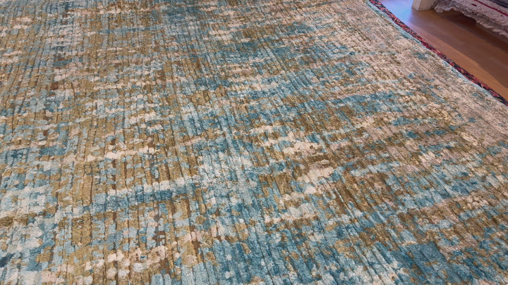 Ocean Silk Designer Rug 8 × 10 ft (250 × 300 cm) Hand-Knotted | 15512