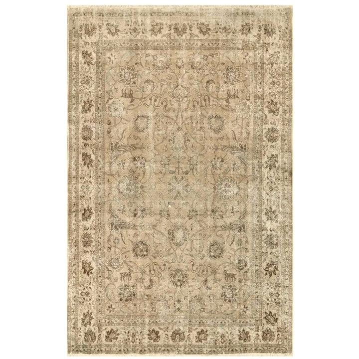 11 x 8 Rug Muted Antique Classic Vintage Beige & Brown hand knotted