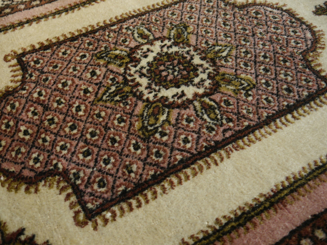 15038 Muted Vintage Turkish rug 7 x 4 ft Beige, Pink. Brown, Olive