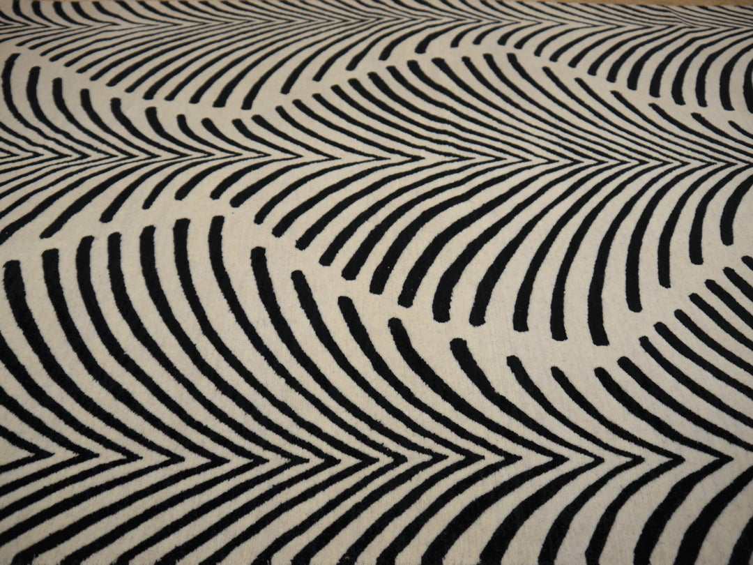 Art Deco Design Zebra Rug hand-knotted wool