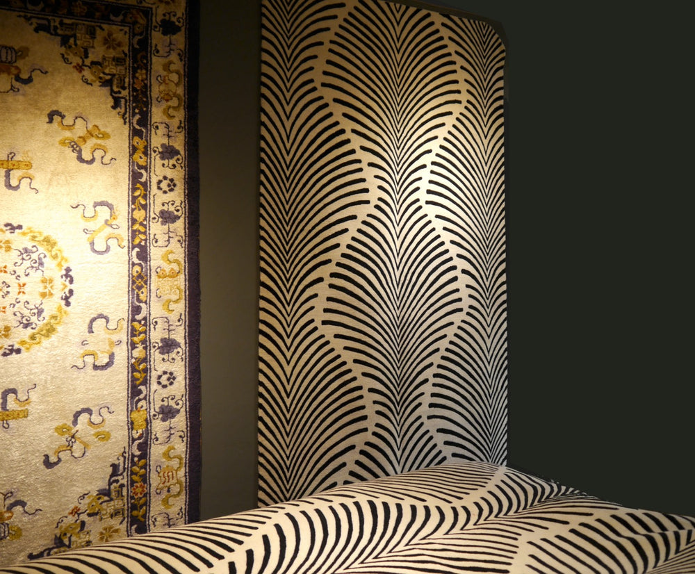 Art Deco Design Zebra Rug hand-knotted wool
