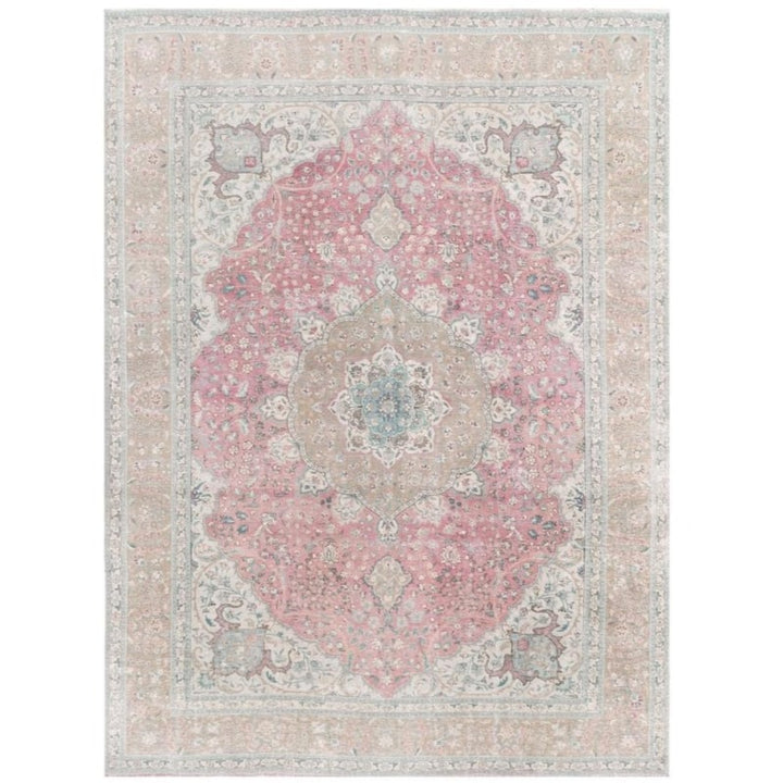 12’5 x 9’5 Antique Muted Rug Classic Faded Rose, Beige, Blue & Brown