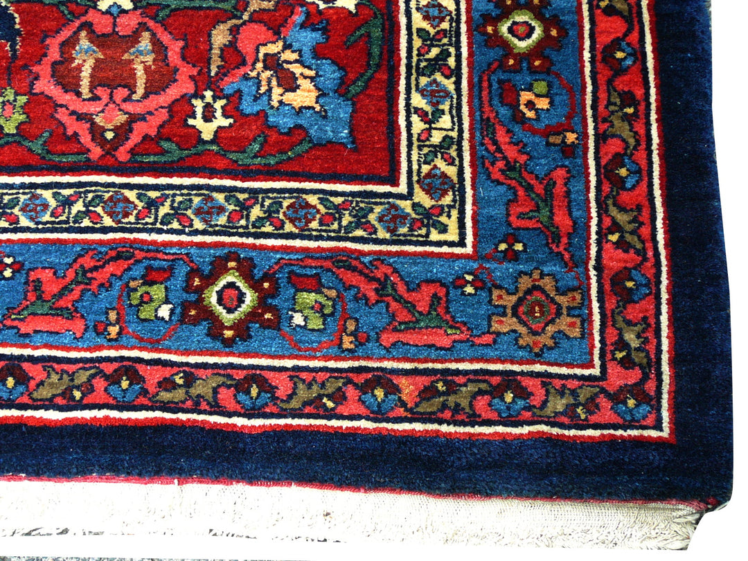 Antique Bidjar Rug 17 x 13 ft Blue Red Hand Knotted Wool